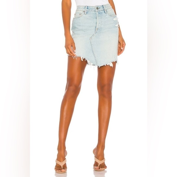 GRLFRND Rhoda Denim Mini Skirt in I Got Mine, Size 26 - Picture 1 of 12